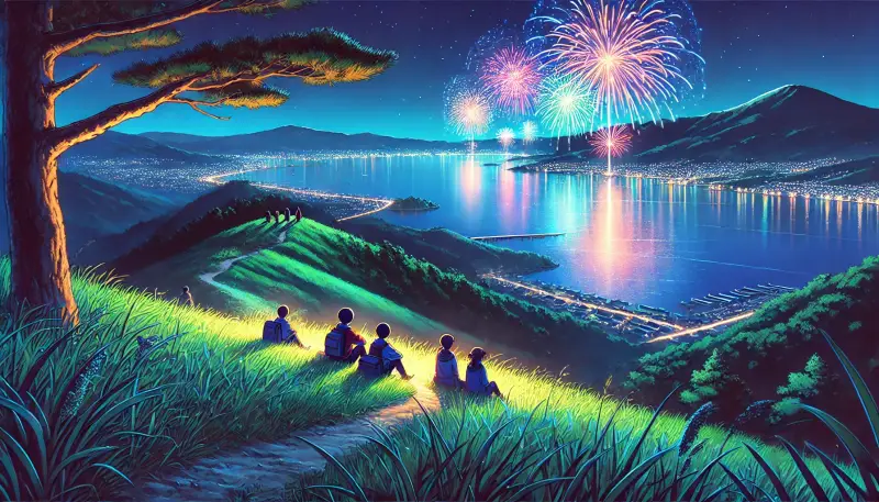 打ち上げ場所から少し離れた絶景ポイント