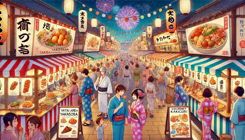屋台エリアとグルメマップ
