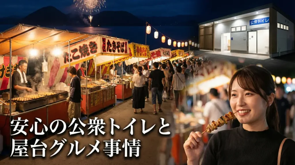 安心の公衆トイレと屋台グルメ事情